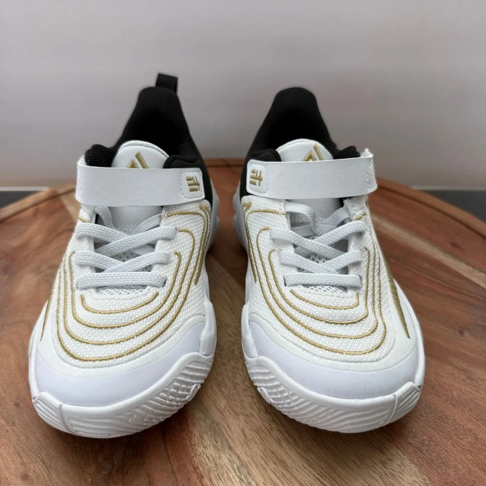 Nike Giannis Immortality 3 Kids Basketball Shoes White Black Gold FZ6733-100 11C